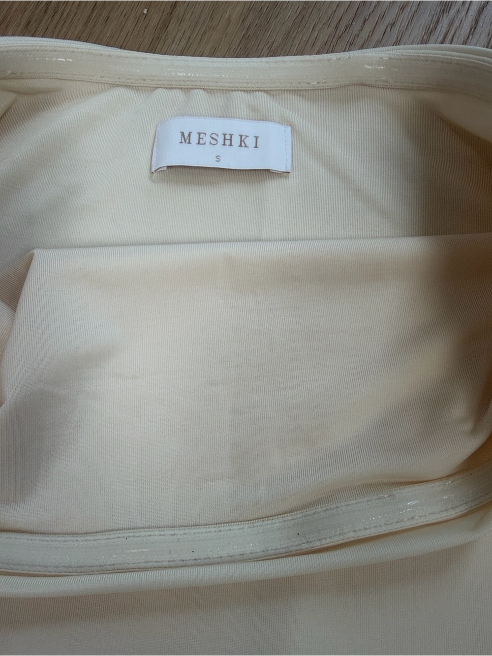 NWOT Meshki Caspian Strapless Mesh Slinky Maxi Dress S - Picture 9 of 11